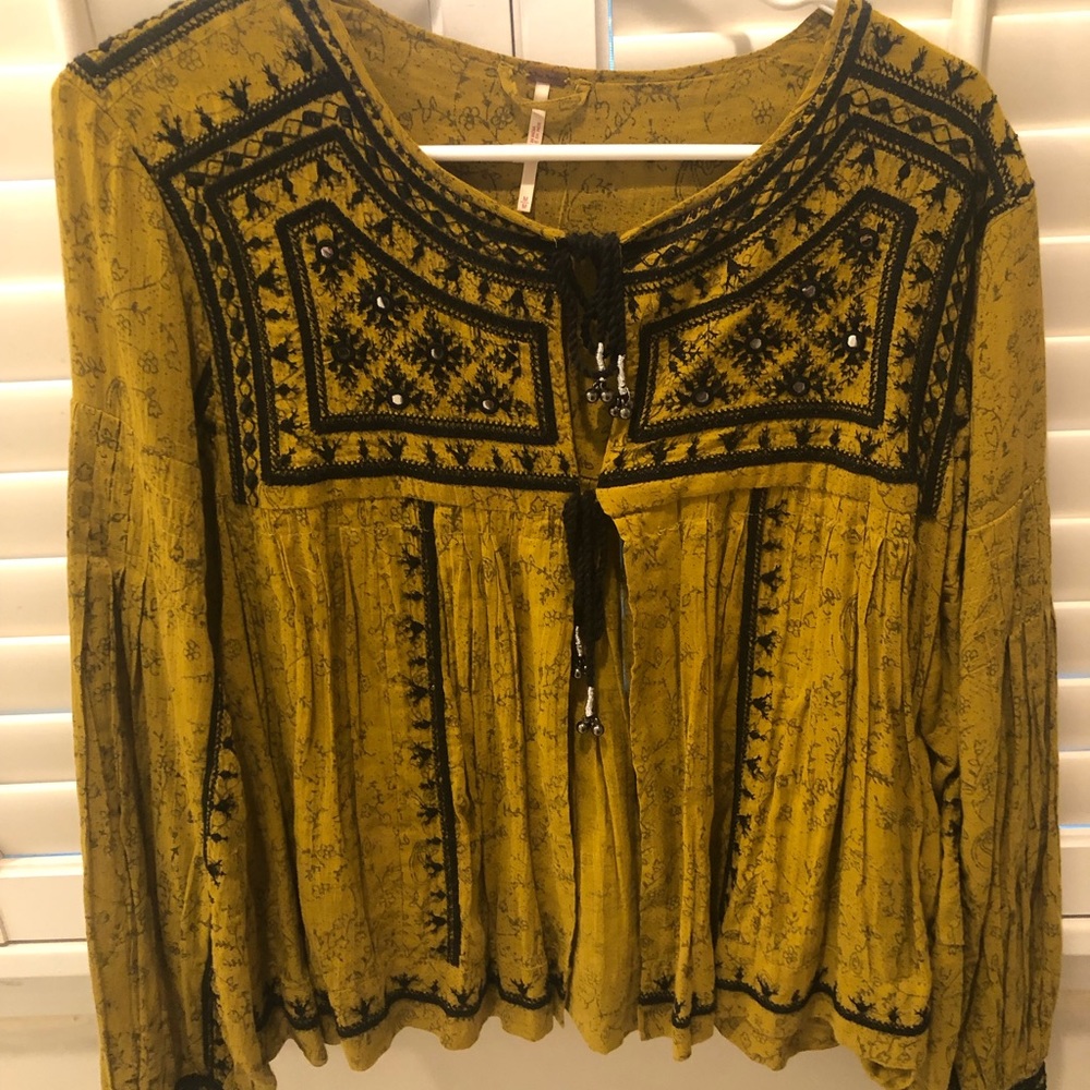 Free people tie front blouse